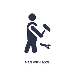 man with tool icon on white background simple vector image