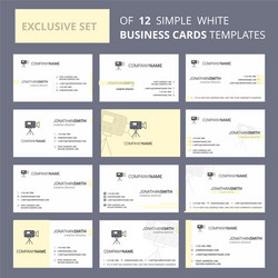 set of 12 camcoder creative business card vector