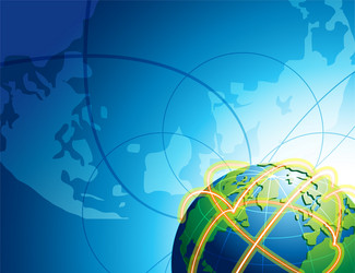 abstract background with globe in space vector image