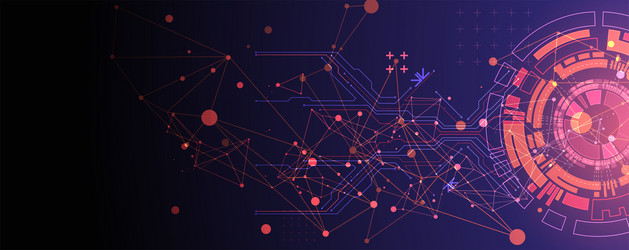 abstract background with plexus effect scientific vector image
