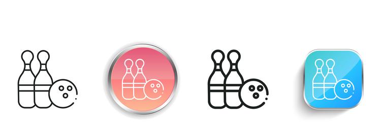 bowling icon thin linear regular and button style vector image