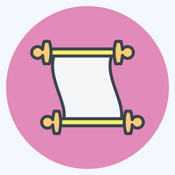 Icon scroll of paper - color mate style- simple vector