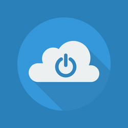 cloud computing flat icon power button vector image