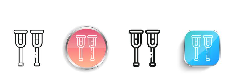 crutch icon thin linear regular and button style vector image