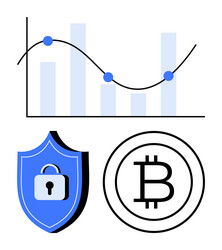 data analytics blockchain security vector image