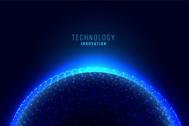 digital planet with particles connection vector image