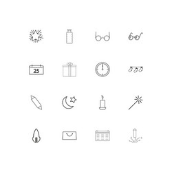 holidays linear thin icons set outlined simple vector image