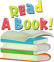 Stack of Books Reading Font vector image