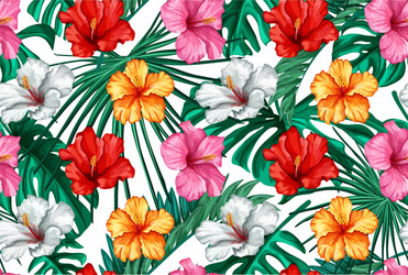 Tropical Hibiscus Leaf Pattern Vector Image