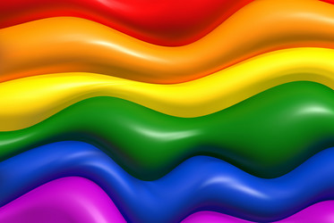 Bright abstract multicolored 3d wavy background vector