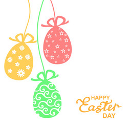 Easter Eggs Hanging Decorations Vector Image