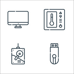 electronics line icons linear set quality vector image