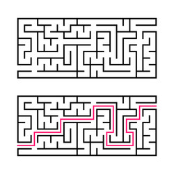 rectangular labyrinth with a black stroke game vector image