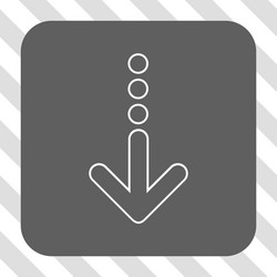 send down rounded square button vector image