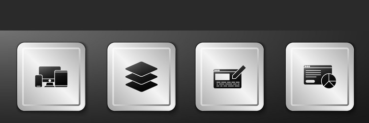 set monitor mobile tablet layers ui ux design vector image