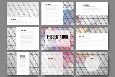 set of 9 templates for presentation slides vector image