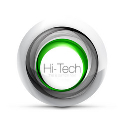 digital techno sphere web banner button or icon vector