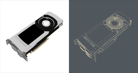 gpu - vga graphic card graphics processing vector