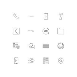 network and database linear thin icons set vector image