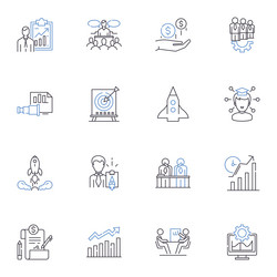 process mapping line icons collection flowchart vector