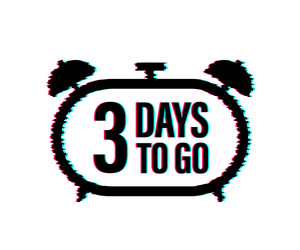 3 days to go countdown timer clock icon time vector image