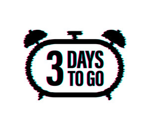 3 days to go countdown timer clock icon time vector