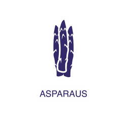 asparagus element in flat simple style on white vector image