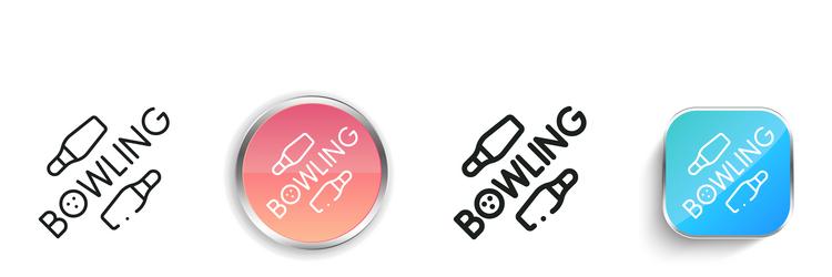 bowling icon thin linear regular and button style vector image