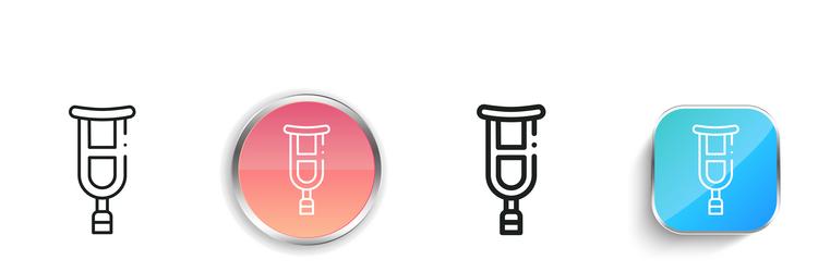 crutches icon thin linear regular and button vector image