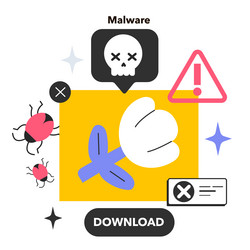malware virus hacking software email fraud e vector image