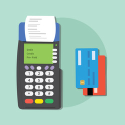 pay credit card merchant machine debit tools vector