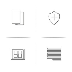 Web and text simple linear icon setsimple outline vector