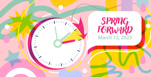 Daylight Saving Time March 12, 2023 Concept. Stock Vector