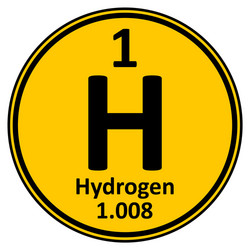 Periodic table element hydrogen icon Royalty Free Vector