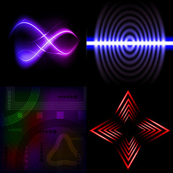 Set of beautifully glowing neon abstract vector