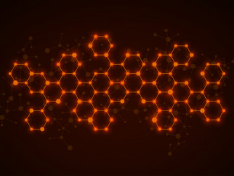 Abstract hexagonal molecules glowing molecular Vector Image