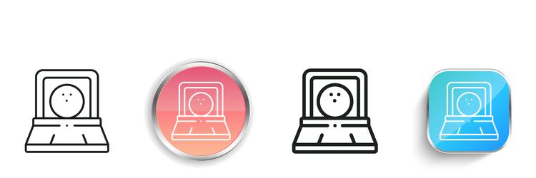 bowling icon thin linear regular and button style vector image