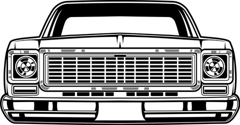 American muscle car front view Royalty Free Vector Image