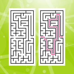 rectangular labyrinth with a black stroke game vector