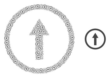 Rounded arrow up recursive mosaic self items vector