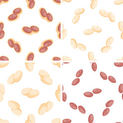 set of seamless patterns with peanuts in shell vector image