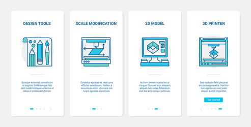 design equipment ux ui onboarding mobile app page vector image