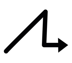 elbow arrow angular path vector image