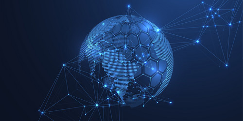 global network connection concept big data vector image