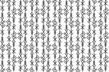 line of the rune character pattern on white vector image