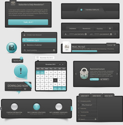 Website UI Elements - Login & Navigation vector image