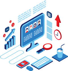 Documents cloud isometric composition Royalty Free Vector