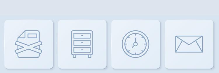 set line delete file document clock archive vector image
