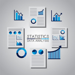 statistics data analysis documents file chart vector image