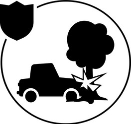 car insurance fire icon isolated vector